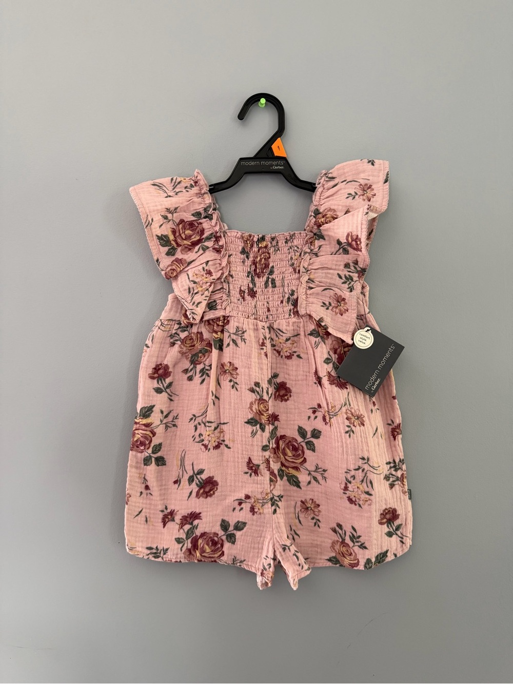 Modern Moments Pink Floral Ruffle Romper - Girls